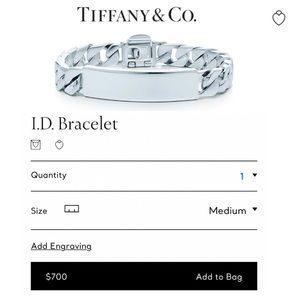 Men’s Sterling Silver Tiffany & Co. ID Cuban Bracelet